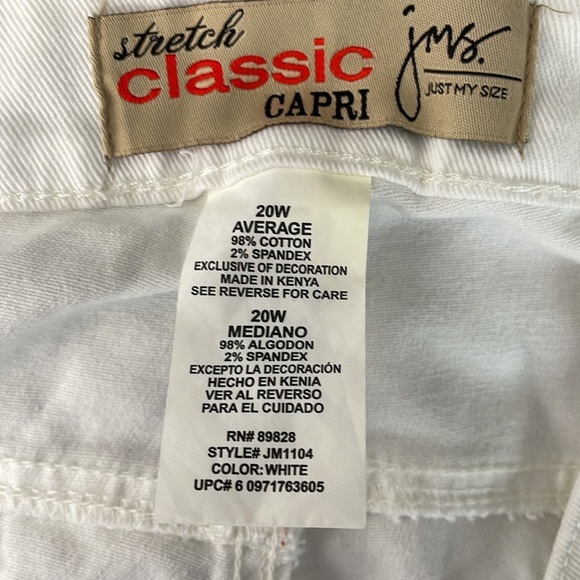Just my size classic Capri 20 W average 98% cotton, 2% spandex as is - Picture 6 of 9